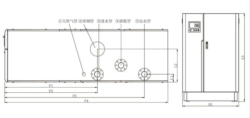 撬装供热机组商用冷凝锅炉尺寸图